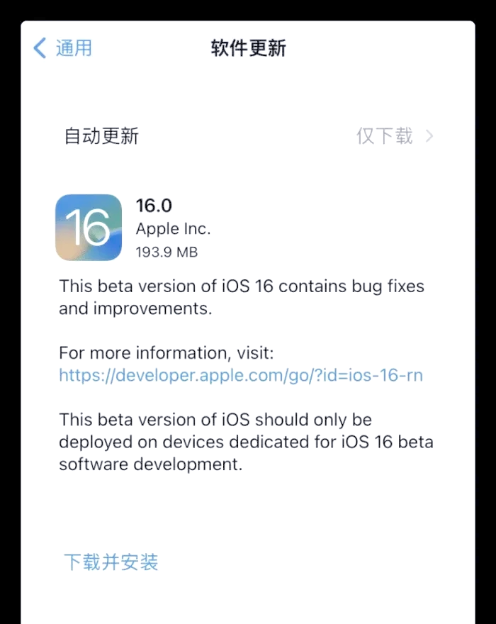 苹果内测版升级公测版苹果ios16beta测试版
